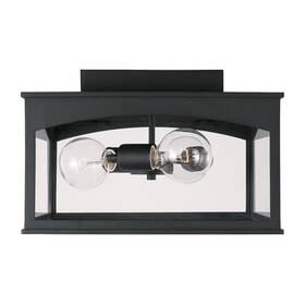 946731bk Capital Lighting 946731 Burton 3 Light 14 Inch W Outdoor Semi-flush - Black