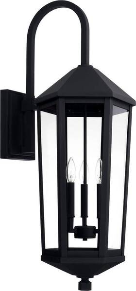 926932bk Capital Lighting Fixture Company 841740125574 Ellsworth Clear Glass 3-light 180watts 36 Inch Hx13 W Black