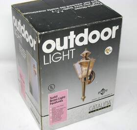 Catalina 022011402246 Solid Brass Light Fixture Outdoor Lighting With Beveled Glass Nos