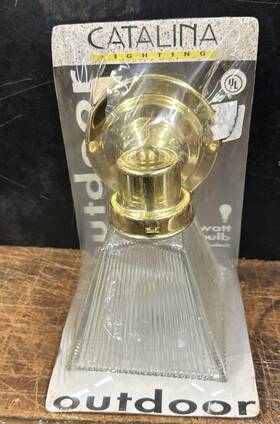 Catalina 022011405223 Outdoor Light Fixture Wall Lighting Exterior Porchdeck Brass Glassshade