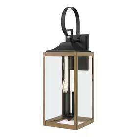 Ksz1603al-01 Ceybo Ksz1603al-01/wd 27.8 Inch 3-light Outdoor Wall Lantern Sconce Gray Wood Finish With Clear Glass