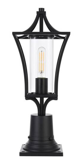 Chandeliers4less 196683028698 Outdoor Light Fixture Glass Shade Pole Exterior Porch Walkway Patio Lantern 19 Inch