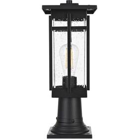Chandeliers4less 196683028889 Outdoor Pole Light Fixture Seedy Glass Black Porch Or Walkway Patio Lantern 17 Inch