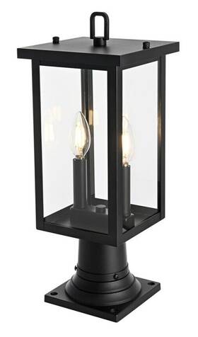 Chandeliers4less 196683028988 Outdoor Pole Light Fixture Exterior Large Porch Walkway Clear Glass Lantern 19 Inch