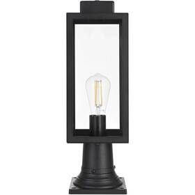 Chandeliers4less 196683029138 Outdoor Pole Light Fixture Large Clear Glass Black Porch Walkway Lantern 19 Inch