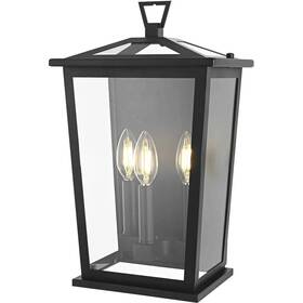 Chandeliers4less 196683029176 Wall Sconce Light Fixture Outdoor Glass Exterior Porch Walkway Lantern Lamp 16 Inch