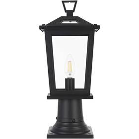 Chandeliers4less 196683029275 Pole Light Fixture Large Outdoor Clear Glass Black Porch Walkway Lantern 16.5 Inch Chandeliers4less 196683029275 Pole Light Fixture Large Outdoor Clear Glass Black Porch Walkway Lantern 16.5 Inch