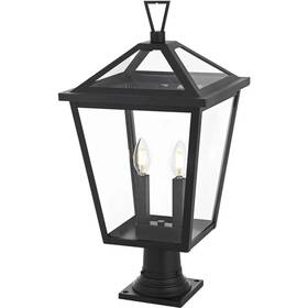 Chandeliers4less 196683029381 Outdoor Pole Light Fixture Ex Large Clear Glass Black Porch Walkway Lantern 24 Inch