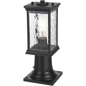 Chandeliers4less 196683029459 Outdoor Pole 1 Light Fixture Clear Wavy Glass Black Porch Walkway Lantern 14 Inch Chandeliers4less 196683029459 Outdoor Pole 1 Light Fixture Clear Wavy Glass Black Porch Walkway Lantern 14 Inch