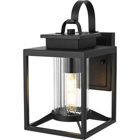 Chandeliers4less 196683029510 Outdoor Wall Sconce Light Ribbed Glass Exterior Porch Walkway Patio Lamp 12.5 Inch