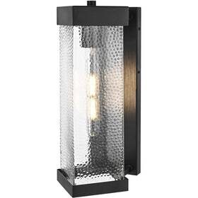 Chandeliers4less 196683038567 Outdoor Wall Sconce Light Fixture Rippled Glass Exterior Porch Walkway Lamp 16 Inch