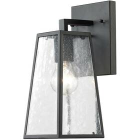 Chandeliers4less 842814113985 Outdoor Wall Sconce Light Fixture Black Lantern Led Glass Porch Patio Balcony