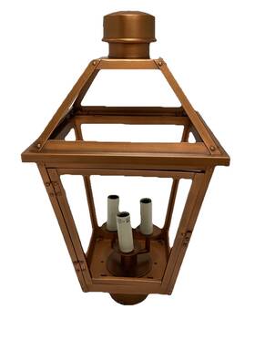 Co1413ncp Chapman & Myers And Outdoor Post Lantern Hyannis 3 Light Natural Copper 19.75 X 10