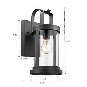 Ch2s089bk15-od1 Chloe Lighting Kash Transitional 1 Light Textured Black Outdoor Wall Sconce 15 Inch Tall