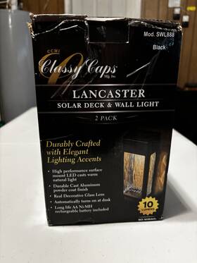Swl888 Classy Caps Lancaster Deck And Wall Solar Light Aluminum Black 2 Pack