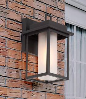 Classy Leaves 735940924054 Outdoor Lights For Patio Black Square Exterior Light Fixture With Frosted Gl