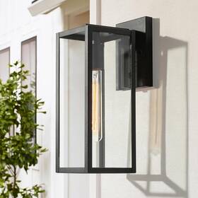 Classy Leaves 735940925037 Black Outdoor Wall Lights Modern Farmhouse Rectangular Light Fixture