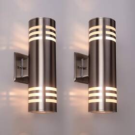Cnengsthy 445045957934 2 Pack Outdoor Wall Sconce Waterproof Light Fixture Cylinder Porch Wal