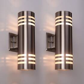 Cnengsthy 761344346147 2 Pack Outdoor Wall Sconce Waterproof Light Fixture Cylinder Porch Wal
