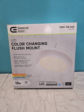 Jju3011l-2 Commercial Electric Jju3011l-2/wht 13 Inch White Selectable Led Flush Mount Light Fixture Jju3011l-2 Commercial Electric Jju3011l-2/wht 13 Inch White Selectable Led Flush Mount Light Fixture