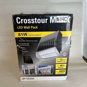 12696826 Cooper Lighting Crosstour Maxx 81w Led Outdoor Wall Pack Carbon Bronze 5000k