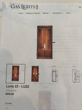 Lu22 Coppersmith 2 Luna 22 Inch Gas Outdoor Wall Sconces Model