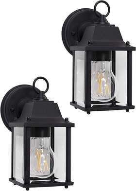 Cd-w004-blk Coramdeo Exterior Wall Sconce Light Led Outdoor Garage Porch Door Lantern Fixture 2 Pack