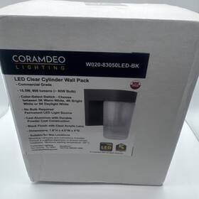 W020-83050led-bk Coramdeo Lighting W020-83050 Led-bk Led Cylinder Wall Pack 15.w 900 Lumens