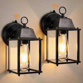 Wy9044dd Cottage Life Dusk To Dawn Outdoor Wall Lights 2-pack Black Exterior Light Fixtures With C