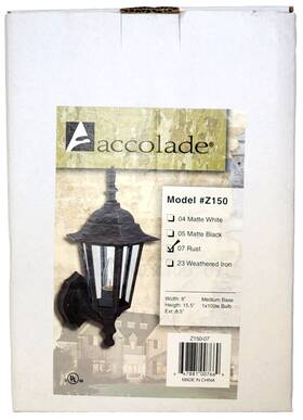 Z150-rt Craftmade Accolade Wall Mount Light Rust Finish New