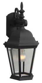 Z254-tb Craftmade Z254 Black Straight Glass 18inch 1-light Outdoor Wall Sconce