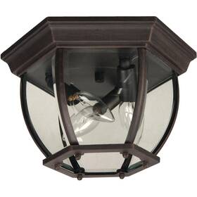 Z433-rt Craftmade Bent Glass 3 Light 10.75 Inch Rust Outdoor Flushmount Medium