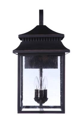 Za3134-tb Craftmade Za3134 Crossbend 3 Light 21 Inch Tall Outdoor Wall Sconce - Black Za3134-tb Craftmade Za3134 Crossbend 3 Light 21 Inch Tall Outdoor Wall Sconce - Black