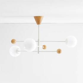 240-007 Crate & Barrel And Quinn White Metal Wood 28 Inch Kids Ceiling Light 240-007 Crate & Barrel And Quinn White Metal Wood 28 Inch Kids Ceiling Light