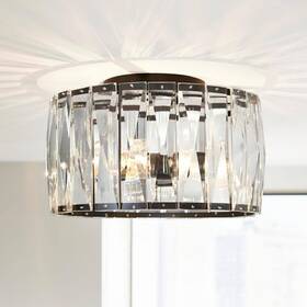 Ds18092 Crystal Wesbourne 3-light Black Flush Mount With Clear Glass Shade New Ds18092 Crystal Wesbourne 3-light Black Flush Mount With Clear Glass Shade New