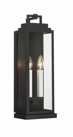 Asp-8912-mk Crystorama Matte Black Two Light Outdoor Wall Sconce From The Aspen Collection