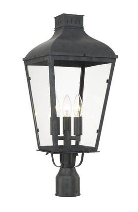 Dum-9807-ge Crystorama Lighting - Three Light Outdoor Lantern Post