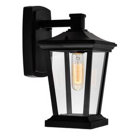 0413w7-1-101 Cwi Lighting Black One Light Outdoor Wall Lantern From The Leawood Collection