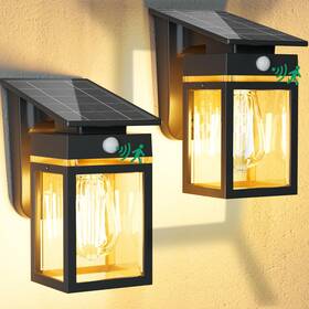 Wl002bws Cybrasc 2 Pack Solar Porch Lights Outdoor Dusk To Dawn And Motion Sensor Wall Light Wi
