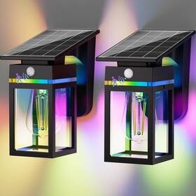 Wl002bwsrgb Cybrasc 2 Pack Rgb Solar Wall Lights Outdoor Dusk To Dawn And Motion Sensor Porch Ligh Wl002bwsrgb Cybrasc 2 Pack Rgb Solar Wall Lights Outdoor Dusk To Dawn And Motion Sensor Porch Ligh