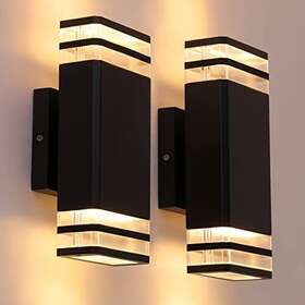 Dakaful 768461118633 Outdoor Wall Lights 2pack Integrated Led Sconce Body In Alum Inch