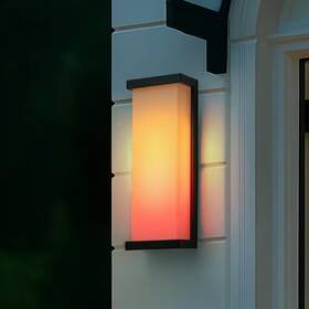 Dancyhome 313034268279 Smart Rgb Black Modern Outdoor Wall Sconce 20 Inch Dusk To Dawn Hardwired With In