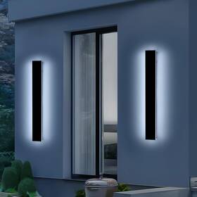 Tc-cbbd-lb-60-2pc Daoseolo 2 Pack 23.6inch Long Outdoor Led Wall Lights Ip65 Waterproof Black Outside P