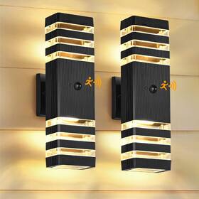 Xsj-2501 Dariisi Motion Sensor Outdoor Wall Lights 2 Packs 15ftft Up And Down Porch Lig