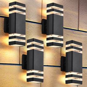 Dst-230402 Dastor 4 Pack Outdoor Wall Lights Modern Exterior Lighting Fixtures Mount 2-l