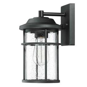 Uto-14631 Dawn 1-light Matte Black Glass Shade Hardwired Indoor Outdoor Wall Lantern