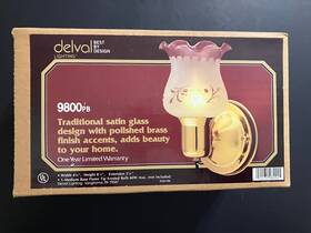 9800pb Delval Lighting Best By Design-satin Glass-polished Brass Wall Lamp-9800pb - Nib