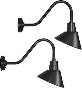 D72-10in-b2 Dengnbj 10 Inch Outdoor Gooseneck Farmhouse Light For Signs/barns/garages 2-pack