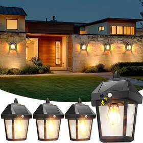 Xdqga2340p4 Deraysion 4 Pack Solar Wall Lanterns 9 Inch Porch Light With Motion Sensor 3 Mod