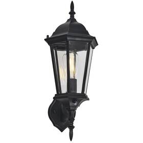 589556 Design House 044321589554 Oak Creek Outdoor Wall Light Dusk To Dawn Uplight Black